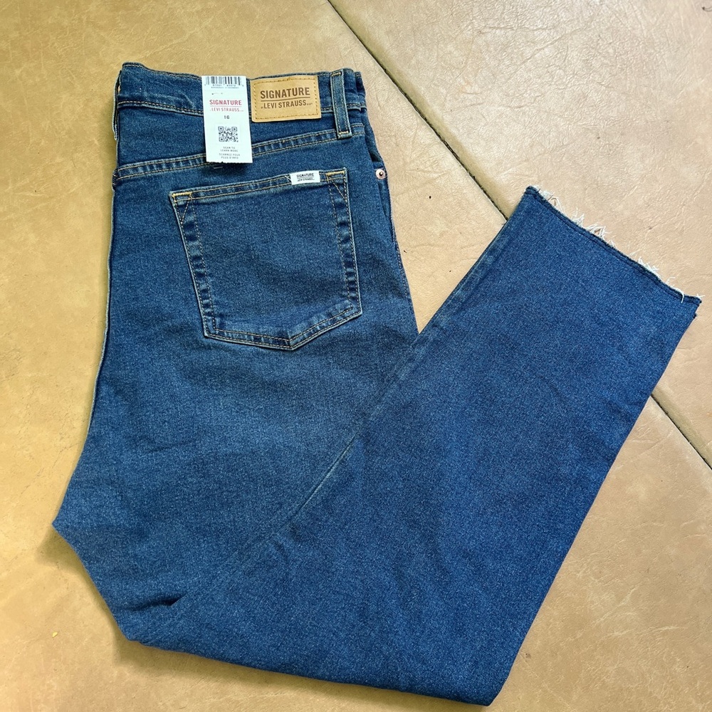 Signature by Levi Strauss Dark Blue Men's Straight Jeans